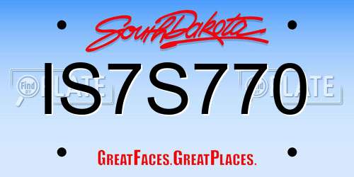IS7S770 South Dakota License Plate