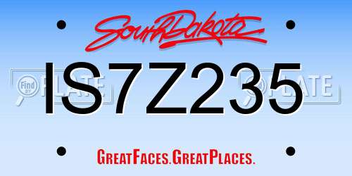 IS7Z235 South Dakota License Plate
