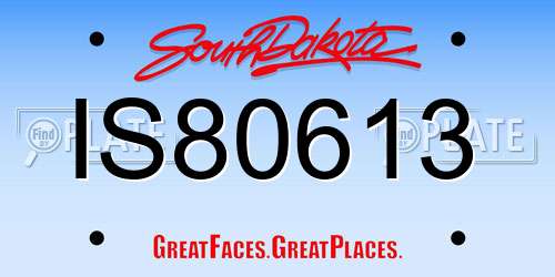 IS80613 South Dakota License Plate