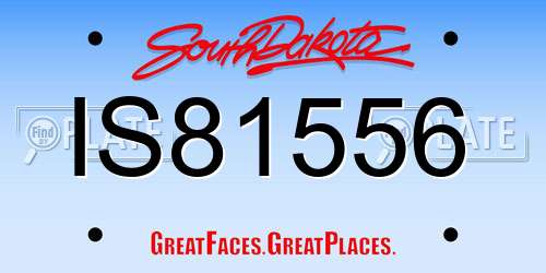 IS81556 South Dakota License Plate