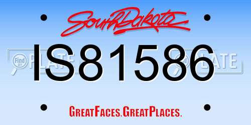 IS81586 South Dakota License Plate