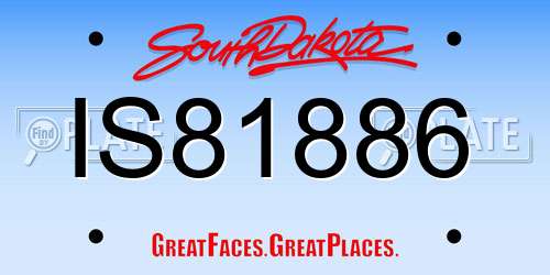 IS81886 South Dakota License Plate