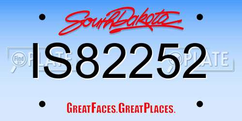 IS82252 South Dakota License Plate