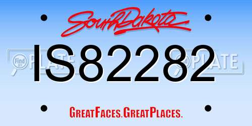 IS82282 South Dakota License Plate