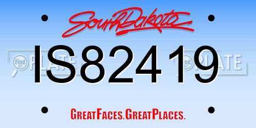 IS82419 South Dakota License Plate
