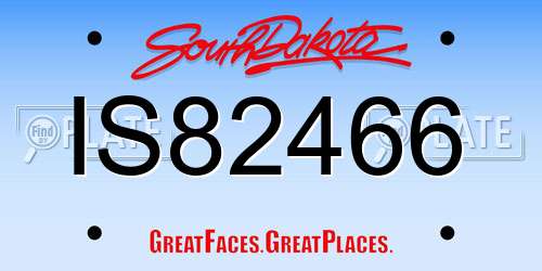 IS82466 South Dakota License Plate