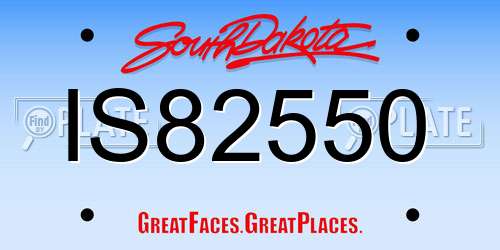 IS82550 South Dakota License Plate