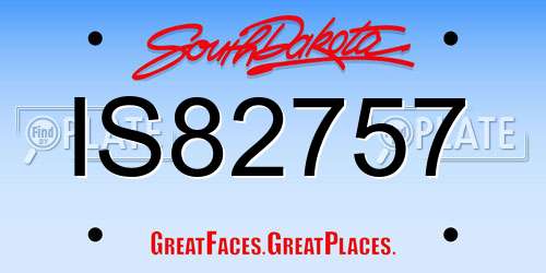 IS82757 South Dakota License Plate