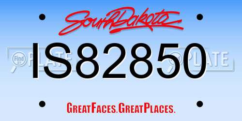 IS82850 South Dakota License Plate