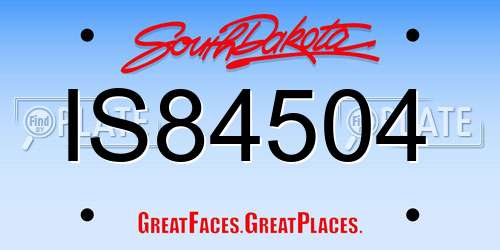 IS84504 South Dakota License Plate