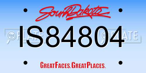 IS84804 South Dakota License Plate