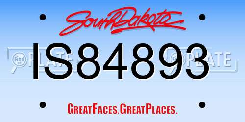 IS84893 South Dakota License Plate