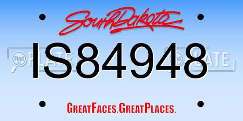 IS84948 South Dakota License Plate