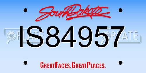 IS84957 South Dakota License Plate
