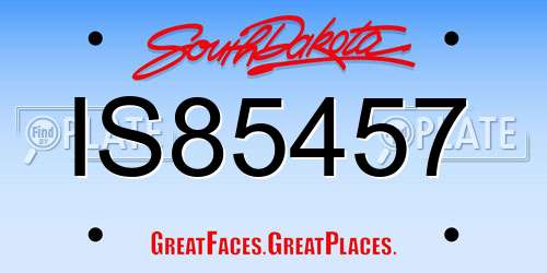 IS85457 South Dakota License Plate