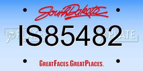 IS85482 South Dakota License Plate