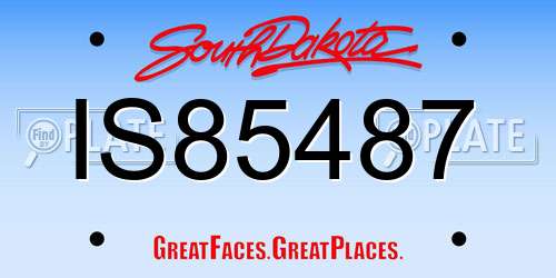 IS85487 South Dakota License Plate