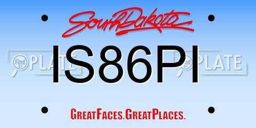 IS86PI South Dakota License Plate