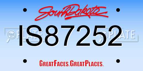 IS87252 South Dakota License Plate