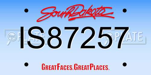 IS87257 South Dakota License Plate
