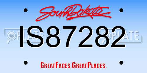 IS87282 South Dakota License Plate