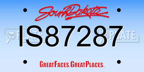 IS87287 South Dakota License Plate