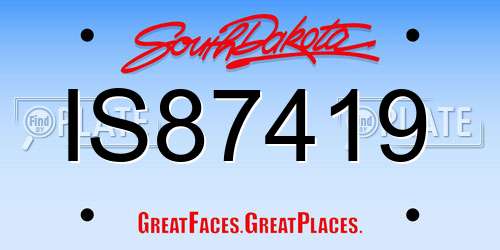IS87419 South Dakota License Plate
