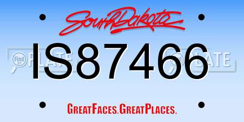 IS87466 South Dakota License Plate