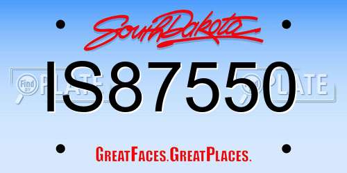 IS87550 South Dakota License Plate