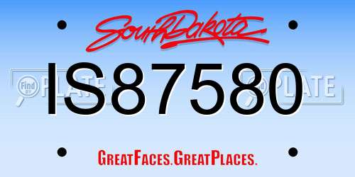 IS87580 South Dakota License Plate