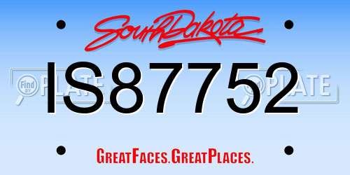 IS87752 South Dakota License Plate