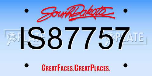 IS87757 South Dakota License Plate
