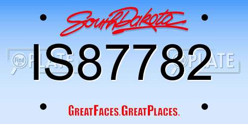IS87782 South Dakota License Plate