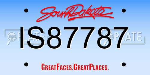 IS87787 South Dakota License Plate