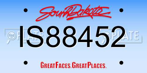 IS88452 South Dakota License Plate