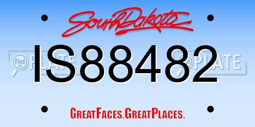 IS88482 South Dakota License Plate