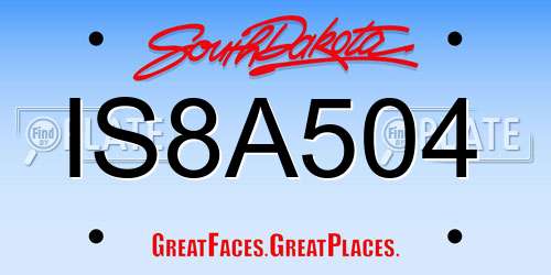 IS8A504 South Dakota License Plate