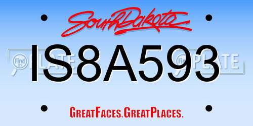 IS8A593 South Dakota License Plate