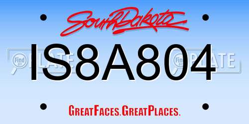 IS8A804 South Dakota License Plate