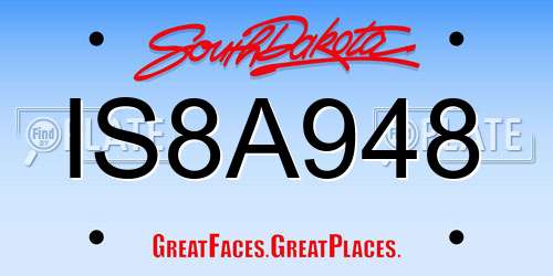 IS8A948 South Dakota License Plate