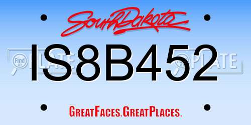 IS8B452 South Dakota License Plate