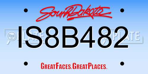 IS8B482 South Dakota License Plate