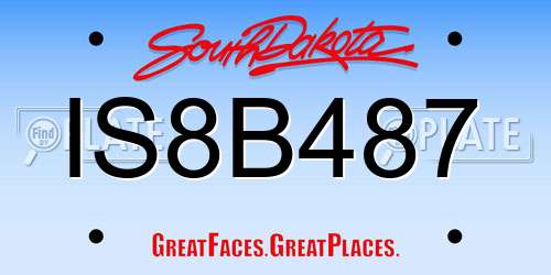 IS8B487 South Dakota License Plate