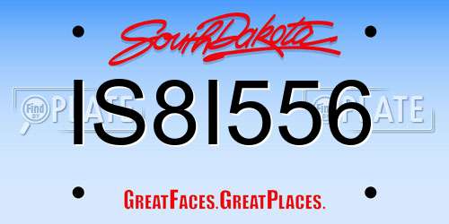 IS8I556 South Dakota License Plate