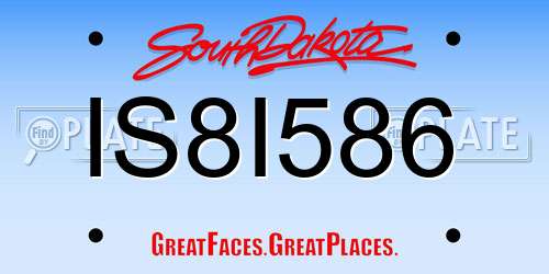 IS8I586 South Dakota License Plate