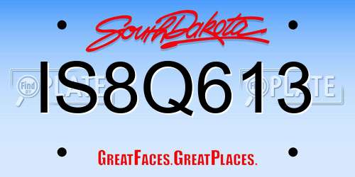 IS8Q613 South Dakota License Plate