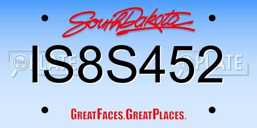 IS8S452 South Dakota License Plate