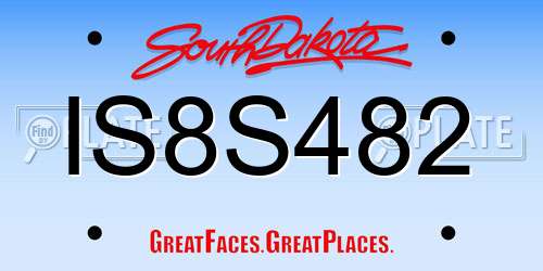 IS8S482 South Dakota License Plate