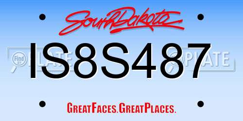 IS8S487 South Dakota License Plate