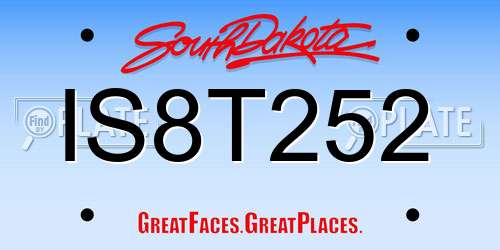 IS8T252 South Dakota License Plate